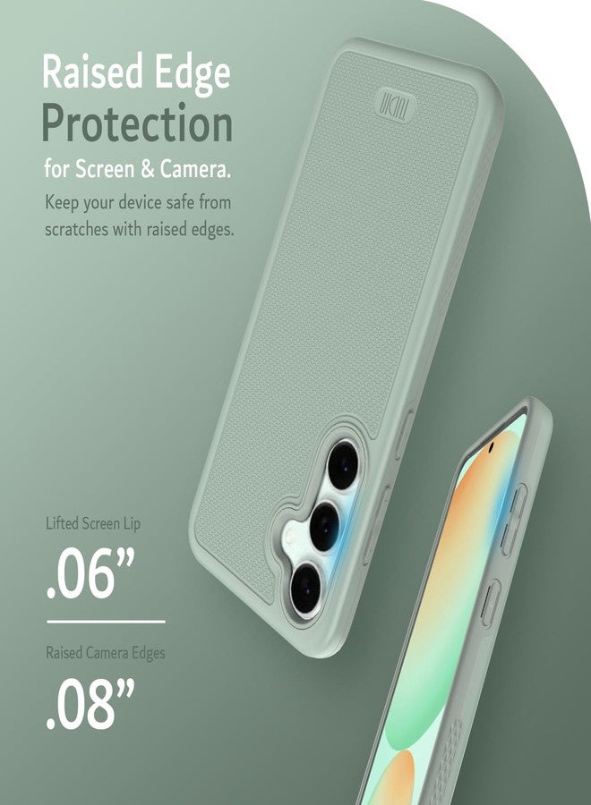 TUDIA MergeGrip [Military Grade] Designed for Samsung Galaxy S24 FE Case (2024), [Drop Tested] Dual Layer Shockproof Slim Tough Heavy Duty Protective Phone Cases for Galaxy S24 FE (Green Lily) - Image 4